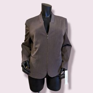 NEW Tribal Suit Zip Front Jacket Blazer In Espresso Size 14P